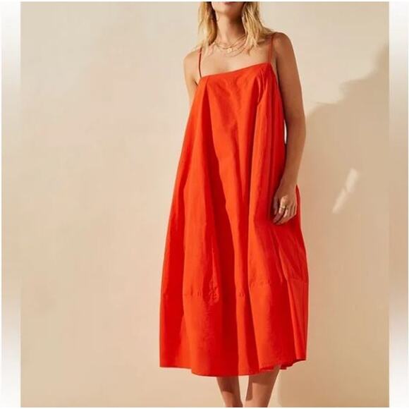 Free People Dresses & Skirts - Free People Bright Orange Spaghetti-Strap Mini Dress